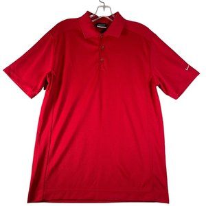 Nike Golf Mens Dri Fit Polo Shirt Size M Red Short Sleeve 465802-648 Performance